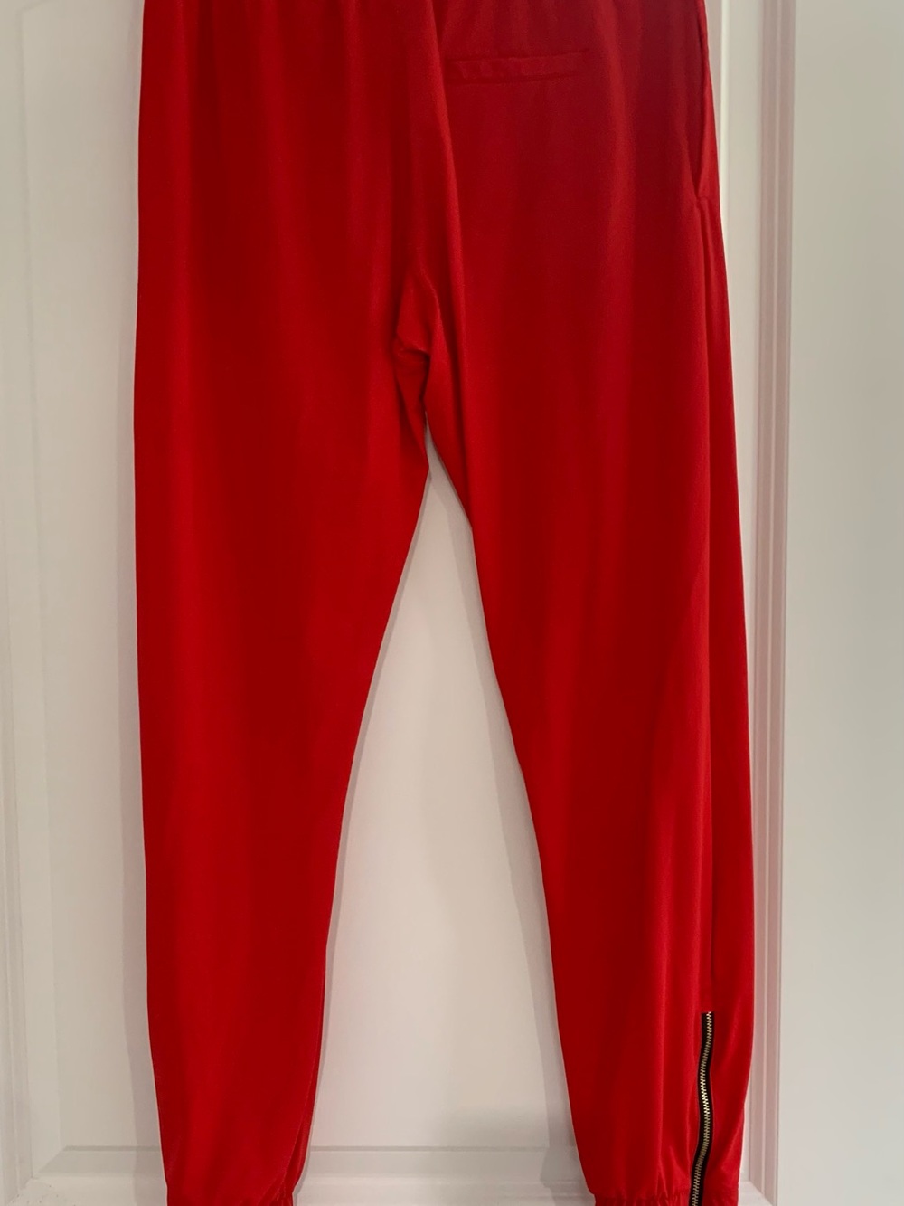 Zyia~ Like New!!  XS Women's Red Joggers with gold zipper ankle.